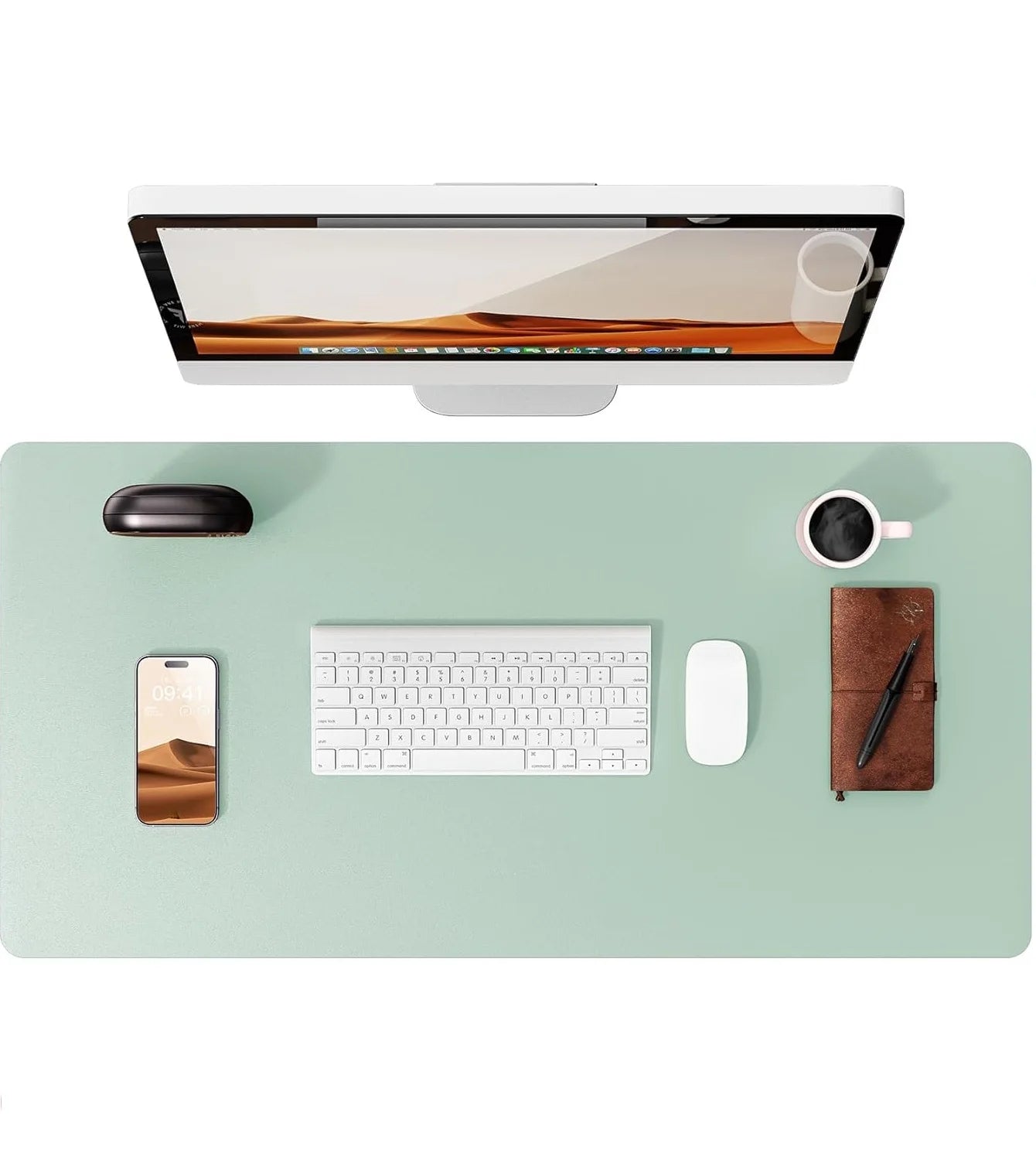 Large Mouse Pad,Office Desk Mat, Leather Desk Pad Protector, Non-Slip PU Leather Desk Blotter, Laptop Desk Pad Quick Pick Grocers